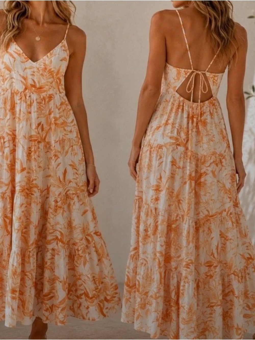 Abercrombie tropical Maxi Dress with back tie